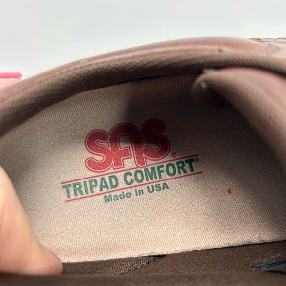 SAS Women's Free Time Brown Leather Lace Up Walking Shoes Size 7.5 M Casual - Picture 14 of 16